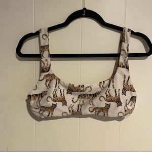 Cheetah swim top scoop neck from aerie size medium